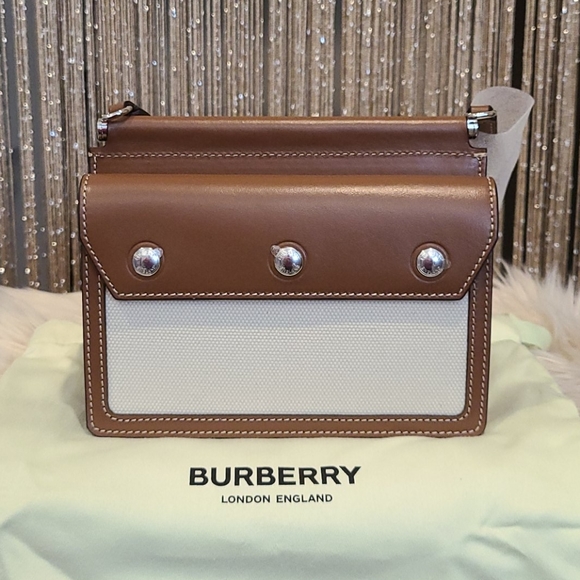 🔥BURBERRY HORSEFERRY MINI CANVAS & LEATHER BAG! - Picture 2 of 14